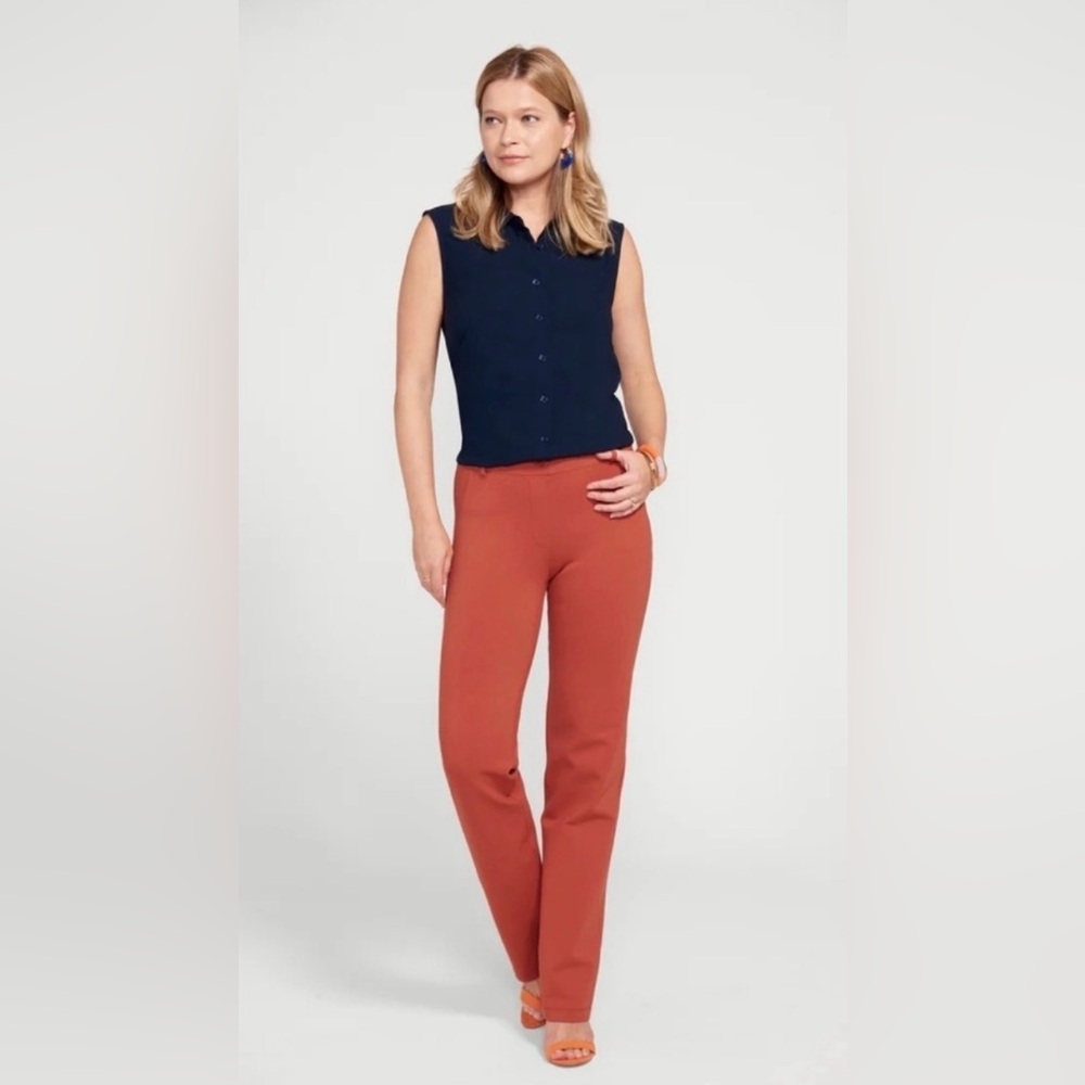 Betabrand Classic DPYP Dress Pant Yoga Pant Straight Pumpkin Pie SP Small Petite